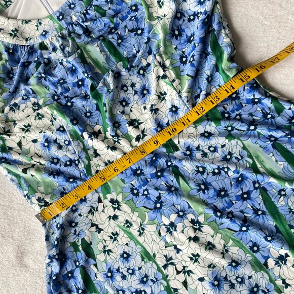 Tommy Hilfiger Halter Neck floral Midi Dress sz 10 blue green - Picture 13 of 14